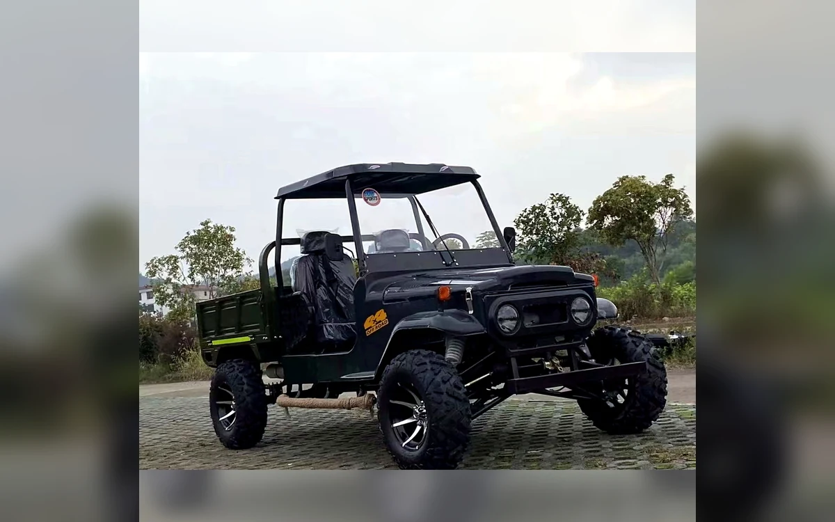 Army Green Trailer Jeep angle 5