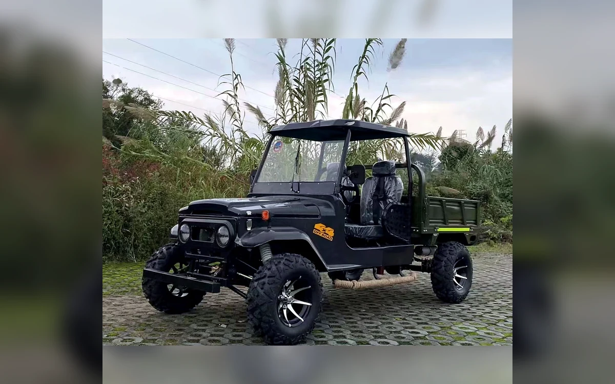 Army Green Trailer Jeep angle 6