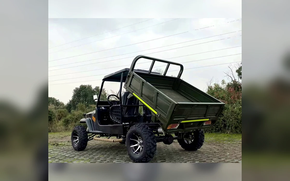 Army Green Trailer Jeep angle 3