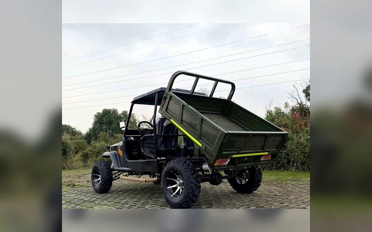 Army Green Trailer Jeep angle 4